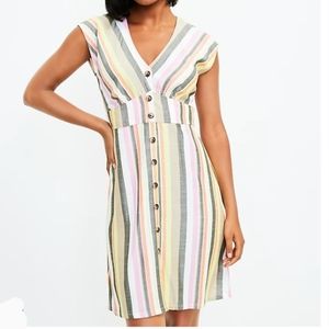 LOFT | striped sleeveless mid-length dress | 0P